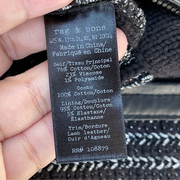 Rag & Bone Black and Silver Paula Knit Leather
Trim Jacket XXS - Picture 9 of 11